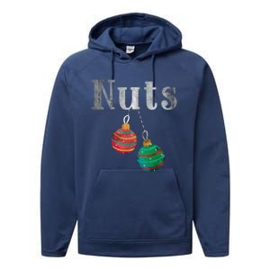 Nuts Funny Xmas Chestnuts Matching Couples Christmas Chest Great Gift Performance Fleece Hoodie