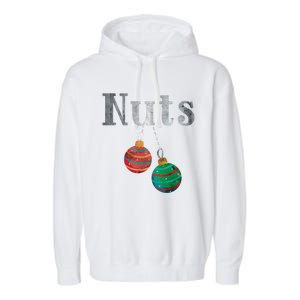 Nuts Funny Xmas Chestnuts Matching Couples Christmas Chest Great Gift Garment-Dyed Fleece Hoodie