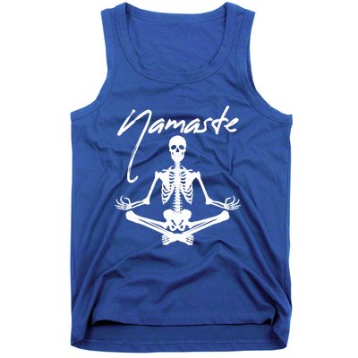 Namaste Funny Yoga Skeleton Buddhist Meditation Halloween Cute Gift Tank Top