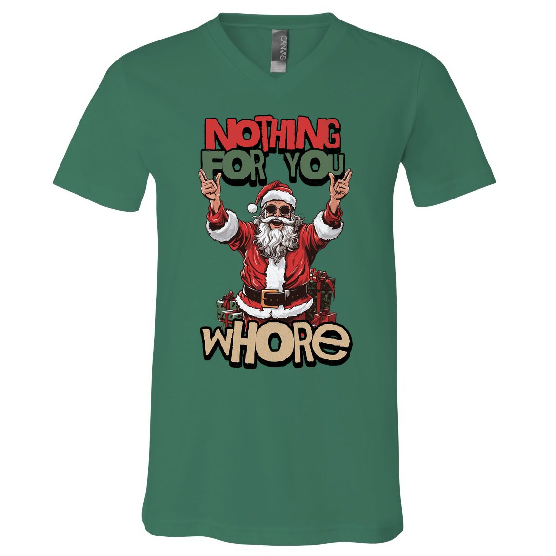 Not For You Whore Funny Santa Claus V-Neck T-Shirt