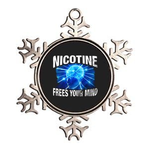 Nicotine Frees Your Mind Metallic Star Ornament