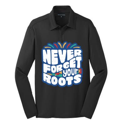 Never Forget Your Roots Black History Month Silk Touch Performance Long Sleeve Polo