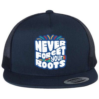 Never Forget Your Roots Black History Month Flat Bill Trucker Hat