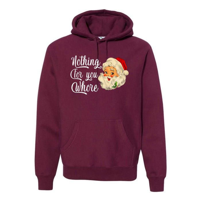 Nothing For You Whore Funny Santa Claus Christmas Premium Hoodie