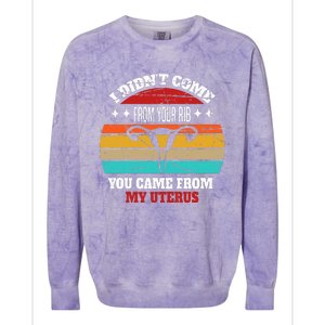 Not From Your Rib From My Uterus Colorblast Crewneck Sweatshirt