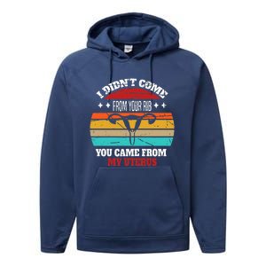 Not From Your Rib From My Uterus Performance Fleece Hoodie