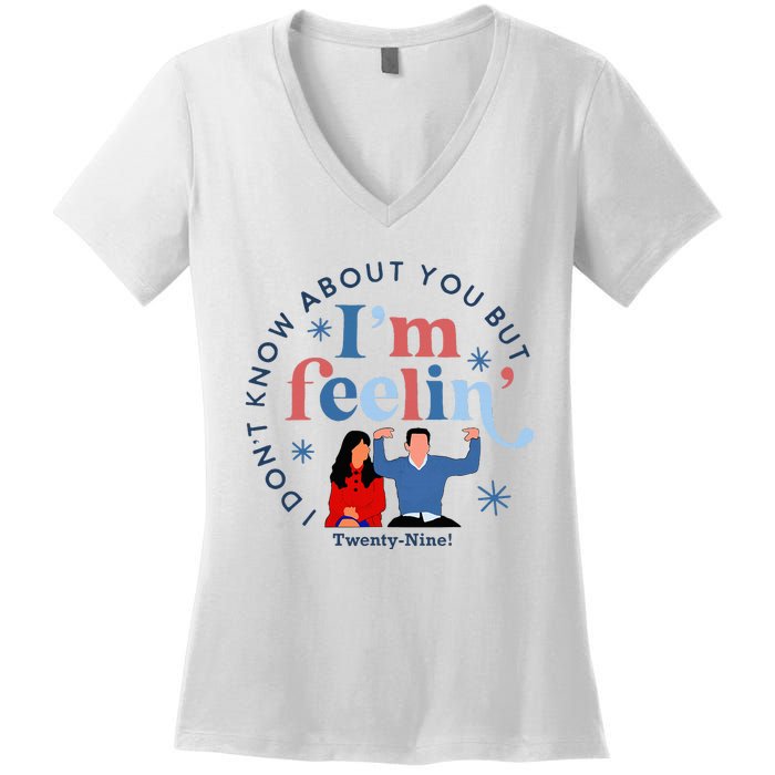 New Girl 29 IM Feelin Twenty Nine Happy Birthday 29th Women's V-Neck T-Shirt