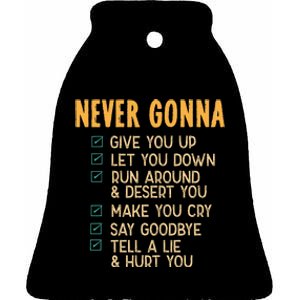 Never Gonna 80S Music Retro Lyrics Ceramic Bell Ornament