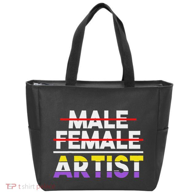 Non Gender Artist Non Binary Zip Tote Bag