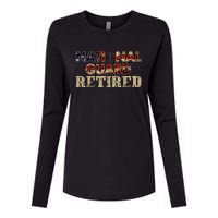 National Guard American Flag Proud Patriotic Womens Cotton Relaxed Long Sleeve T-Shirt