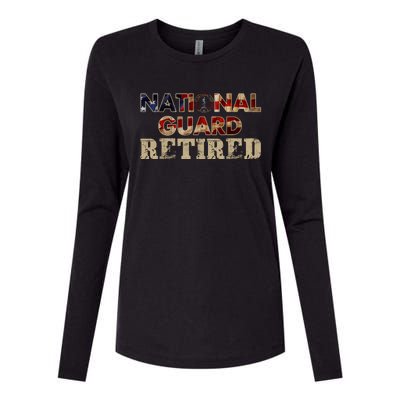 National Guard American Flag Proud Patriotic Womens Cotton Relaxed Long Sleeve T-Shirt