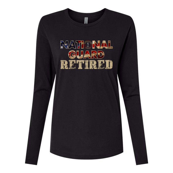 National Guard American Flag Proud Patriotic Womens Cotton Relaxed Long Sleeve T-Shirt