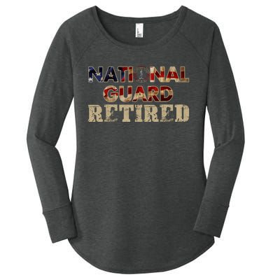 National Guard American Flag Proud Patriotic Women's Perfect Tri Tunic Long Sleeve Shirt