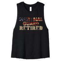 National Guard American Flag Proud Patriotic Women's Racerback Cropped Tank