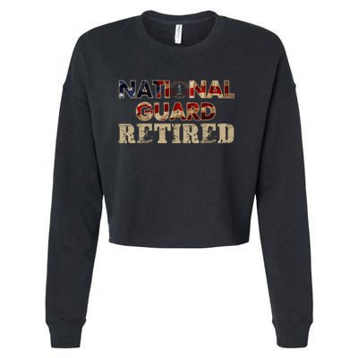 National Guard American Flag Proud Patriotic Cropped Pullover Crew