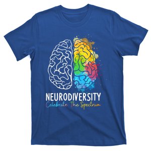 Neurodiversity Gift Autism Spectrum Asd Adhd Rainbow Brain Gift T-Shirt