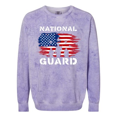 National Guard American Flag Proud Patriotic Gift Colorblast Crewneck Sweatshirt