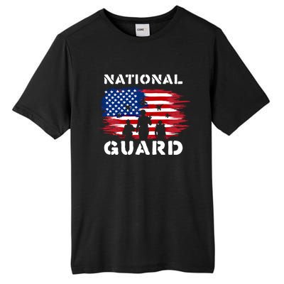 National Guard American Flag Proud Patriotic Gift Tall Fusion ChromaSoft Performance T-Shirt