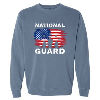 National Guard American Flag Proud Patriotic Gift Garment-Dyed Sweatshirt