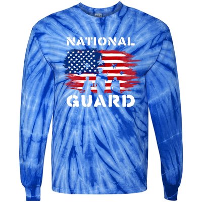 National Guard American Flag Proud Patriotic Gift Tie-Dye Long Sleeve Shirt