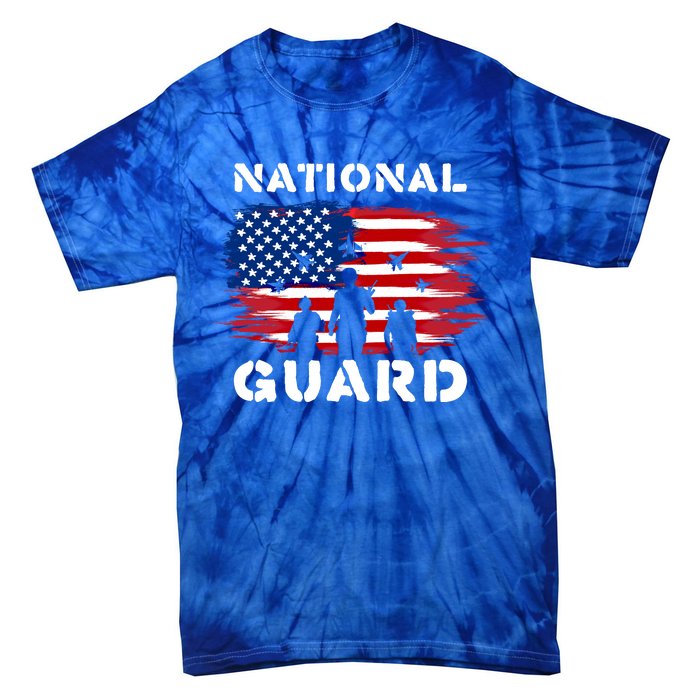 National Guard American Flag Proud Patriotic Gift Tie-Dye T-Shirt