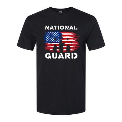 National Guard American Flag Proud Patriotic Gift Softstyle CVC T-Shirt