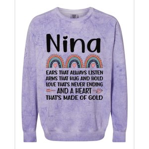 Nina Grandmother Appreciation Nina Grandma Rainbow Colorblast Crewneck Sweatshirt