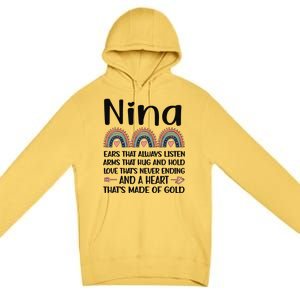 Nina Grandmother Appreciation Nina Grandma Rainbow Premium Pullover Hoodie