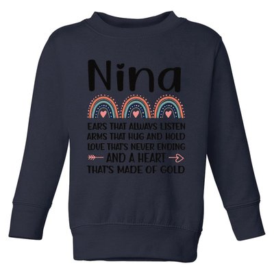 Nina Grandmother Appreciation Nina Grandma Rainbow Toddler Sweatshirt