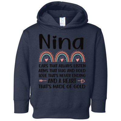 Nina Grandmother Appreciation Nina Grandma Rainbow Toddler Hoodie