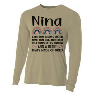 Nina Grandmother Appreciation Nina Grandma Rainbow Cooling Performance Long Sleeve Crew