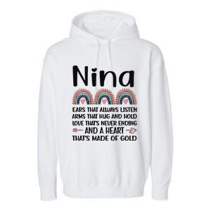 Nina Grandmother Appreciation Nina Grandma Rainbow Garment-Dyed Fleece Hoodie