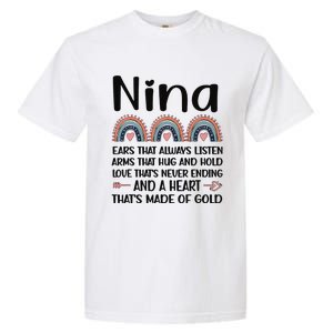 Nina Grandmother Appreciation Nina Grandma Rainbow Garment-Dyed Heavyweight T-Shirt