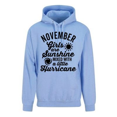 November Girls Are Sunshine Mixed With A Hurricane Dark Gift Unisex Surf Hoodie