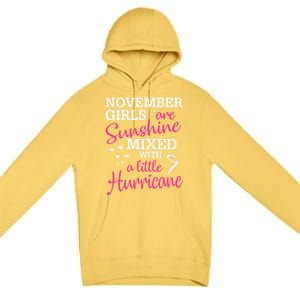 November Girls Are Sunshine Mixed With A Little Hurricane Cute Gift Premium Pullover Hoodie