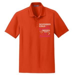 November Girls Are Sunshine Mixed With A Little Hurricane Cute Gift Dry Zone Grid Polo