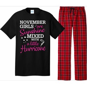 November Girls Are Sunshine Mixed With A Little Hurricane Cute Gift Pajama Set