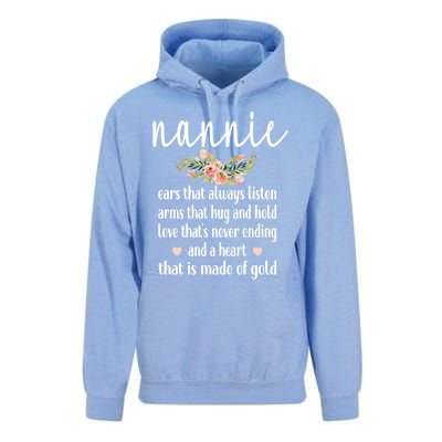 Nannie Grandmother Appreciation Flowers Nannie Grandma Gift Unisex Surf Hoodie