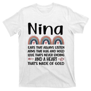 Nina Grandmother Appreciation Nina Grandma Rainbow T-Shirt