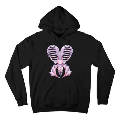 Nu Goth Aesthetic Cute Pastel Goth Bat Ribcage Hoodie