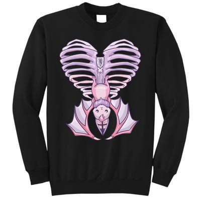 Nu Goth Aesthetic Cute Pastel Goth Bat Ribcage Sweatshirt