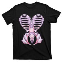 Nu Goth Aesthetic Cute Pastel Goth Bat Ribcage T-Shirt