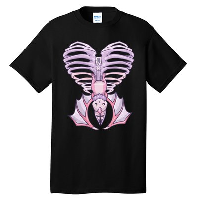 Nu Goth Aesthetic Cute Pastel Goth Bat Ribcage Tall T-Shirt