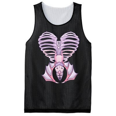 Nu Goth Aesthetic Cute Pastel Goth Bat Ribcage Mesh Reversible Basketball Jersey Tank