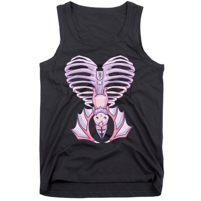 Nu Goth Aesthetic Cute Pastel Goth Bat Ribcage Tank Top