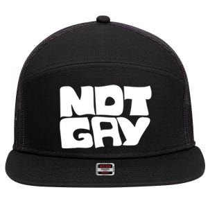 Not Gay But I Love You Straight Hetero Meaningful Gift 7 Panel Mesh Trucker Snapback Hat