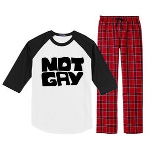 Not Gay But I Love You Straight Hetero Meaningful Gift Raglan Sleeve Pajama Set