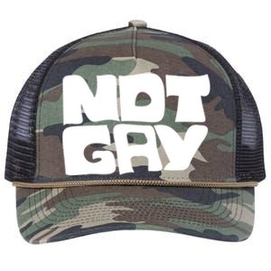 Not Gay But I Love You Straight Hetero Meaningful Gift Retro Rope Trucker Hat Cap