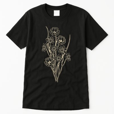 Naturalist Graphic Botanical Plant Boho Flower Wildflower Tall T-Shirt
