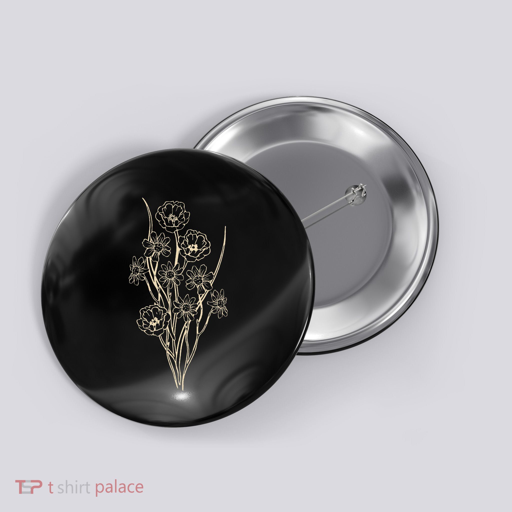 Naturalist Graphic Botanical Plant Boho Flower Wildflower Button